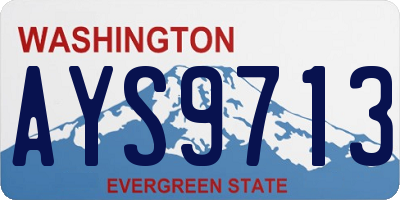 WA license plate AYS9713