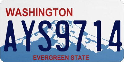 WA license plate AYS9714