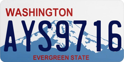 WA license plate AYS9716