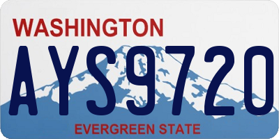 WA license plate AYS9720