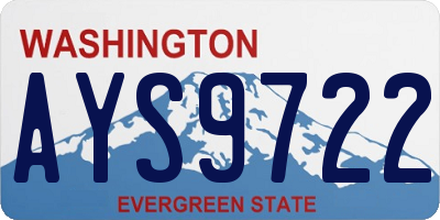 WA license plate AYS9722