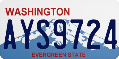 WA license plate AYS9724