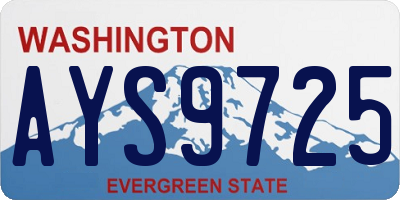 WA license plate AYS9725