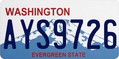WA license plate AYS9726