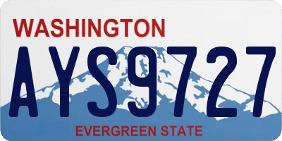 WA license plate AYS9727