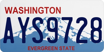 WA license plate AYS9728