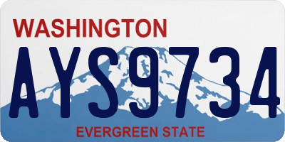 WA license plate AYS9734