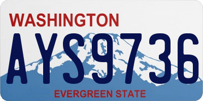 WA license plate AYS9736