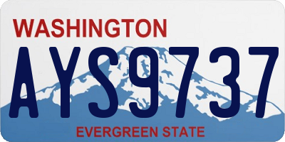 WA license plate AYS9737