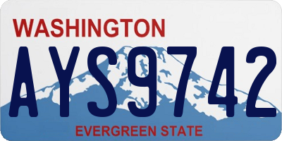 WA license plate AYS9742