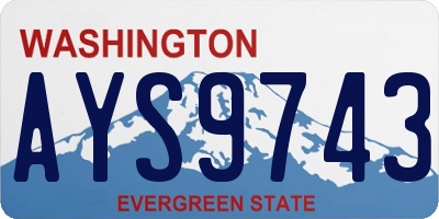 WA license plate AYS9743