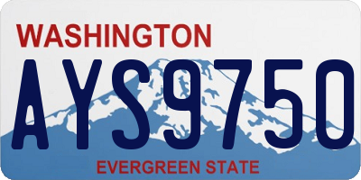 WA license plate AYS9750
