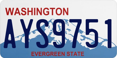 WA license plate AYS9751