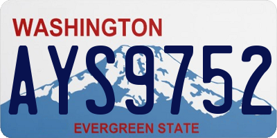 WA license plate AYS9752