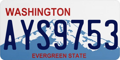 WA license plate AYS9753