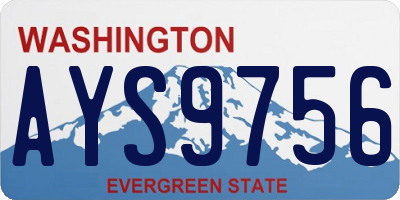 WA license plate AYS9756