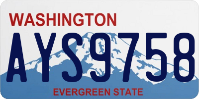 WA license plate AYS9758