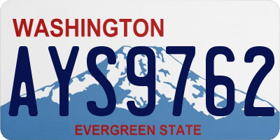 WA license plate AYS9762