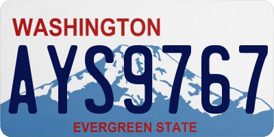 WA license plate AYS9767