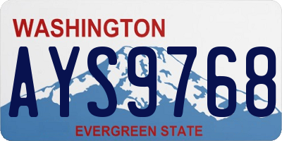 WA license plate AYS9768