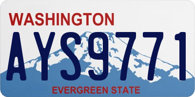 WA license plate AYS9771