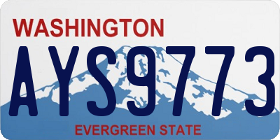 WA license plate AYS9773