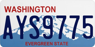 WA license plate AYS9775