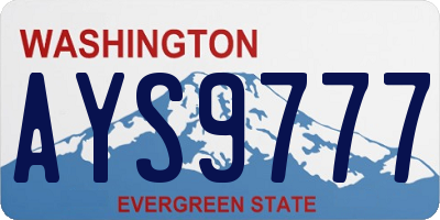 WA license plate AYS9777