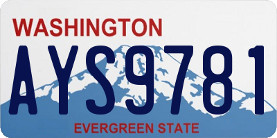 WA license plate AYS9781