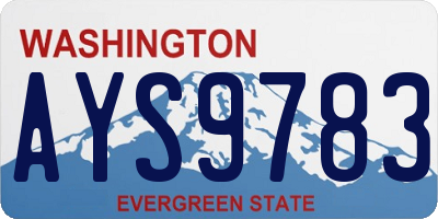 WA license plate AYS9783
