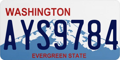 WA license plate AYS9784