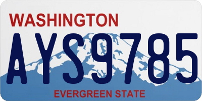 WA license plate AYS9785