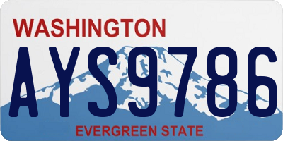 WA license plate AYS9786