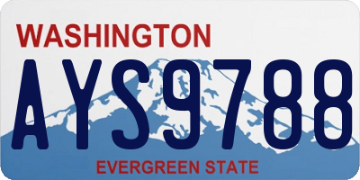 WA license plate AYS9788