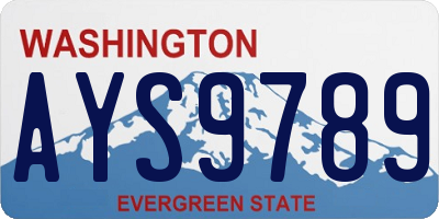 WA license plate AYS9789