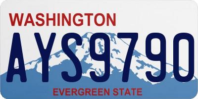 WA license plate AYS9790