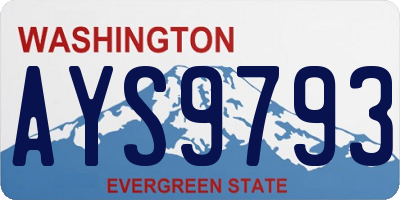 WA license plate AYS9793