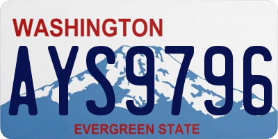 WA license plate AYS9796