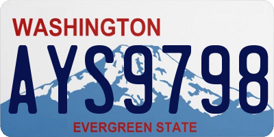 WA license plate AYS9798