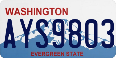 WA license plate AYS9803