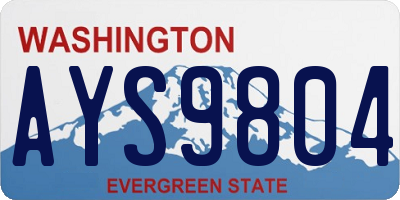 WA license plate AYS9804