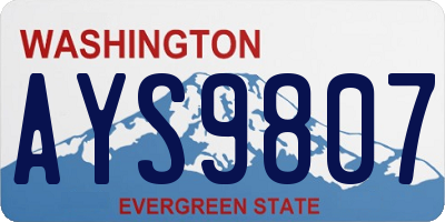 WA license plate AYS9807