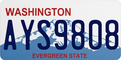 WA license plate AYS9808