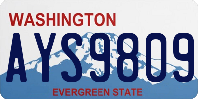 WA license plate AYS9809
