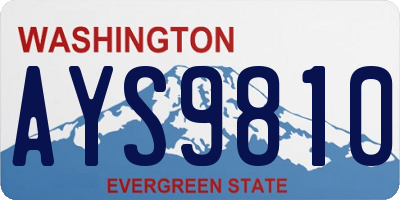 WA license plate AYS9810