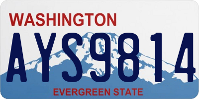 WA license plate AYS9814