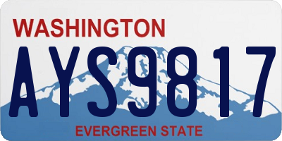 WA license plate AYS9817