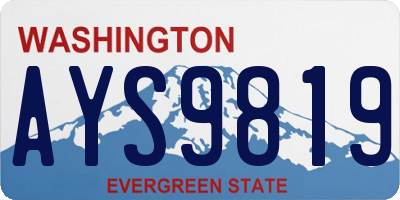 WA license plate AYS9819