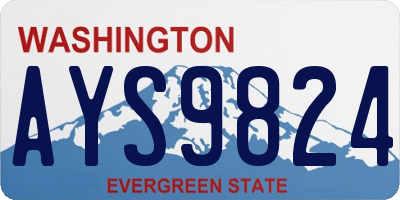 WA license plate AYS9824