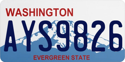 WA license plate AYS9826